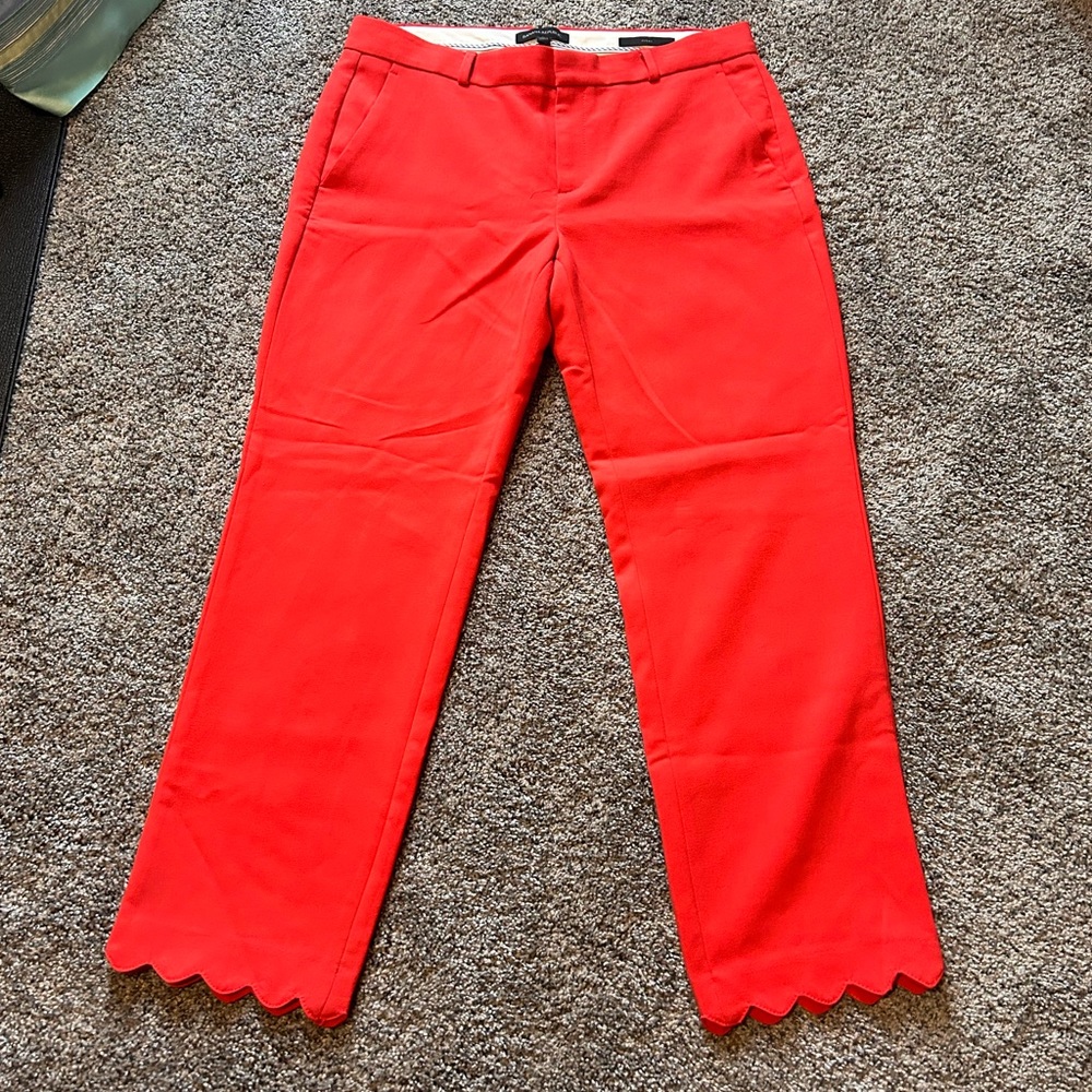 Banana Republic Orange Scalloped Pants Size 8